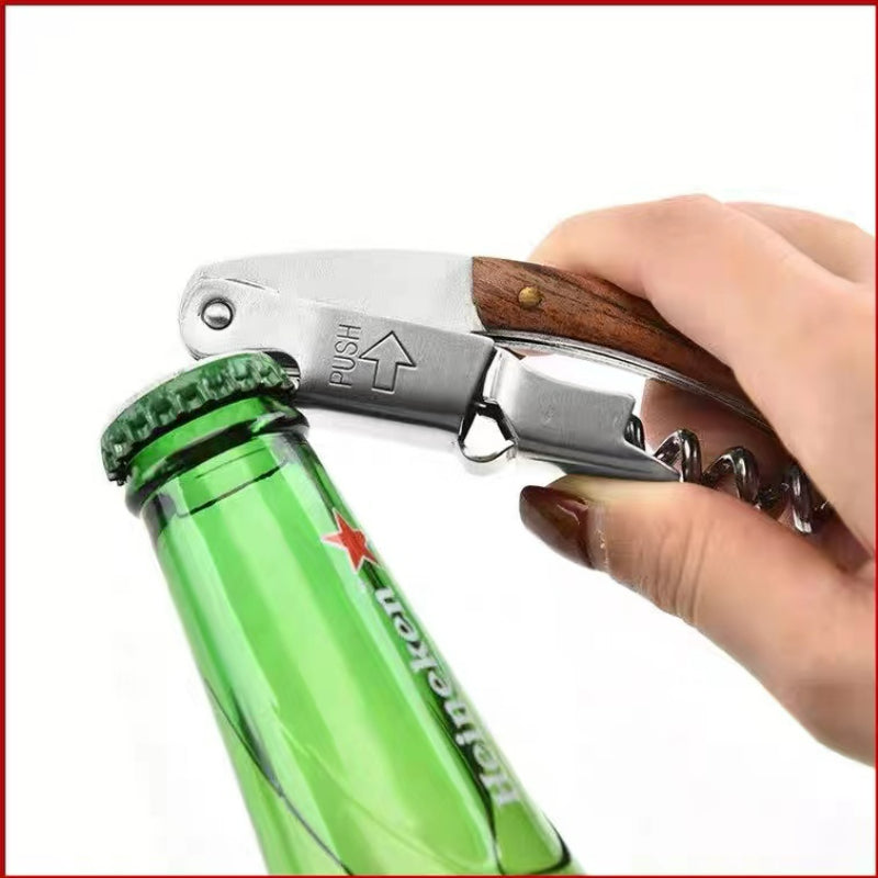 Professional Red Wine Opener Wood Handle Multifunction Portable Screw Opener Creative Wine Bottle Opener