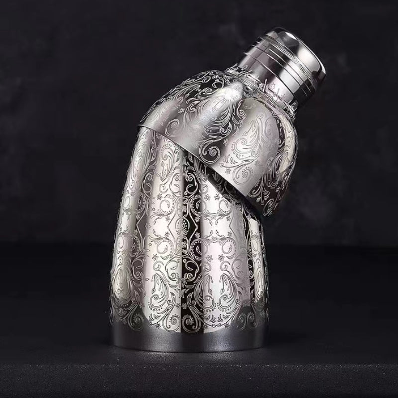 High Quality 304 Etched Stainless Steel Shaker Three-stage Classical Shaker 500ml