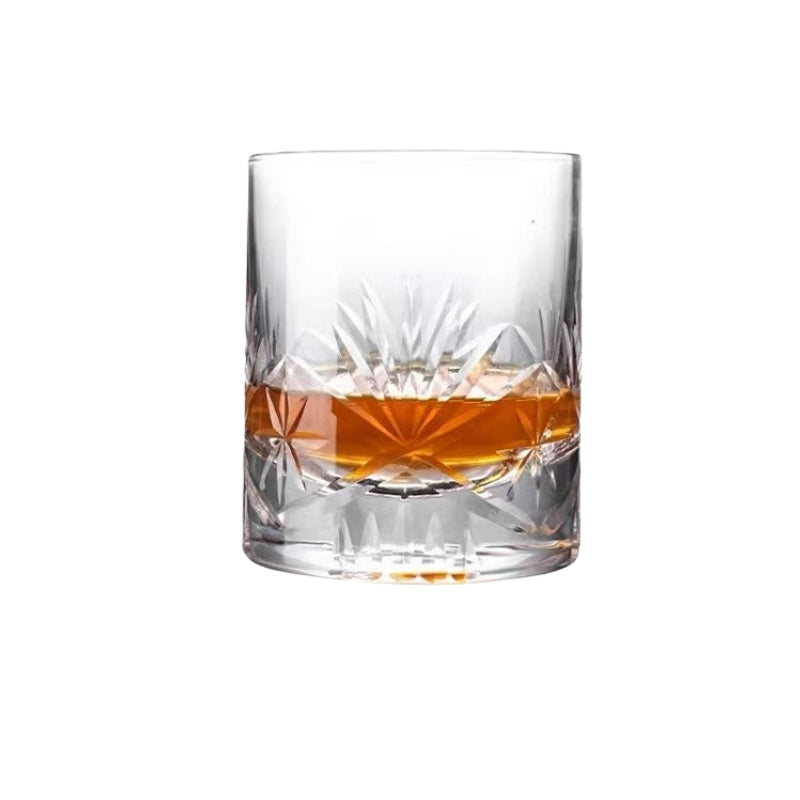 Old Fashioned Unique Rock Glass Whiskey Tasting Glass Cup Liquid 330ml Thick Bottom Crystal Whisky Glass