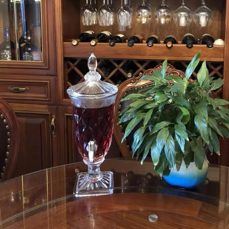 Glass Cocktail Pail with Faucet Juice Can Wine Separator Pail