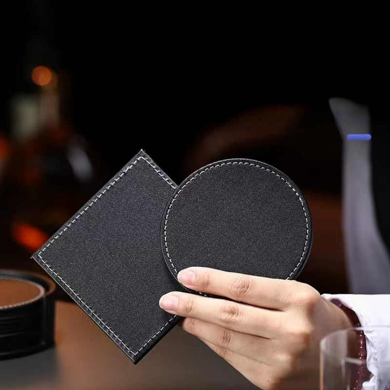 High Quality Coasters Coffee Tea Cup Leather Coasters for Drinks