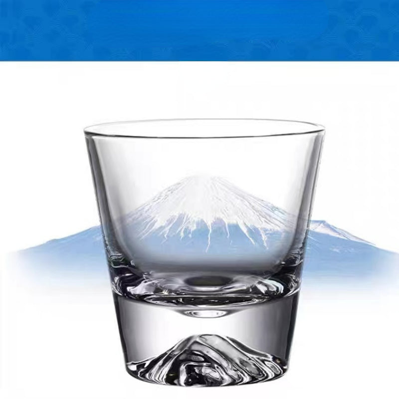 Snow Mountain Handmade Creative Fujiyama Crystal Whiskey Drinking Glass Tumbler Cup