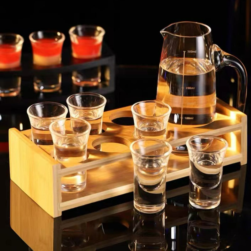12 Hole Wine Holder-Handmade 12" Natural Shot Glasses Holder
