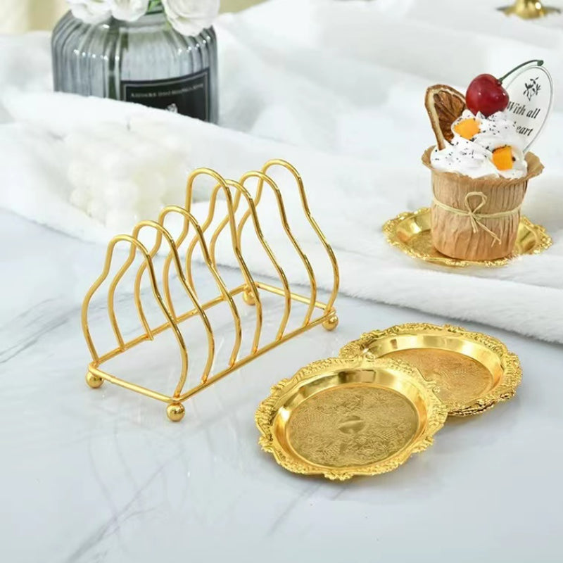Wholesale Round Coaster Art Metal Coaster Home Retro Luxury Fruit Coaster