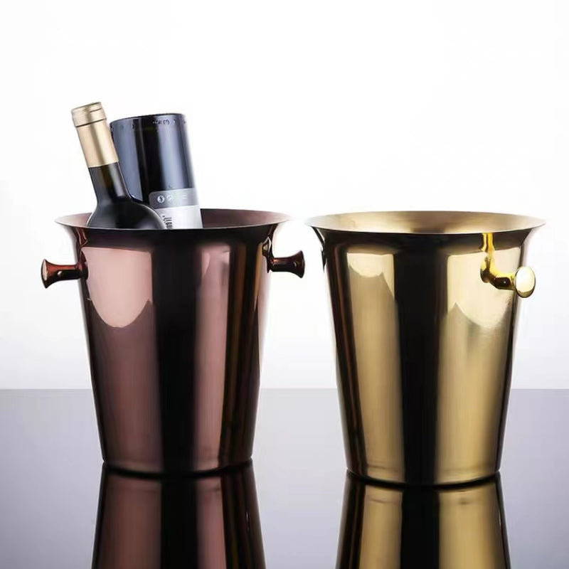 Hotel Supplies Bucket Wholesale 5L Stainless Steel Ice Bucket Luxury Gold Stainless Steel Ice Bucket