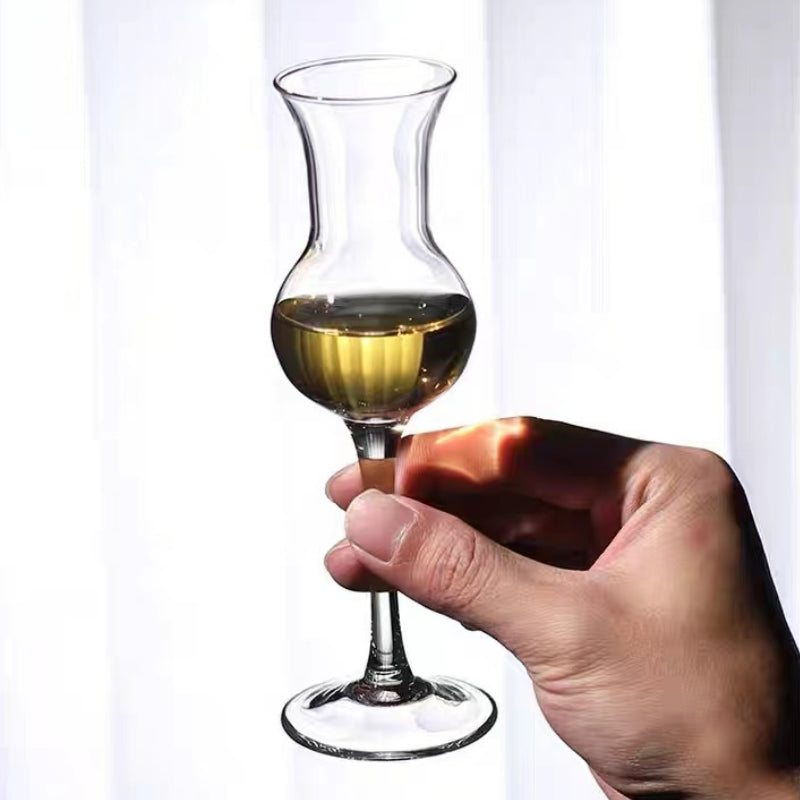Lead-Free Clear Crystal Tasting Glass Whiskey Glass Tulip Wine Tasting Cup with Long Stem