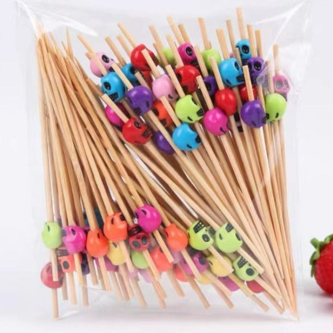 Bamboo Stick Art Fruit Stick Cocktail Wine Stick Martini Stick Olive Stick Colorful Bamboo Stick