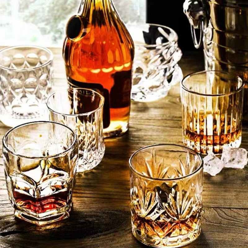 Crystal Striped Whisky Glass Tumbler Cup Personalized Bar Vodka Shot Glasses