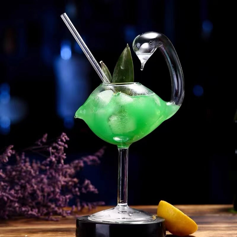 Swan Cocktail Glasses 180ML,Creative Drinking Glasses Unique Wine Glasses Margarita Glass Goblet