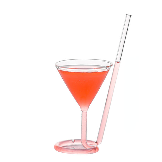 Creative Spiral Straw Wine Glass, Transparent Champagne/Martini Red Wine Cup, Used for Home, Bar, Party