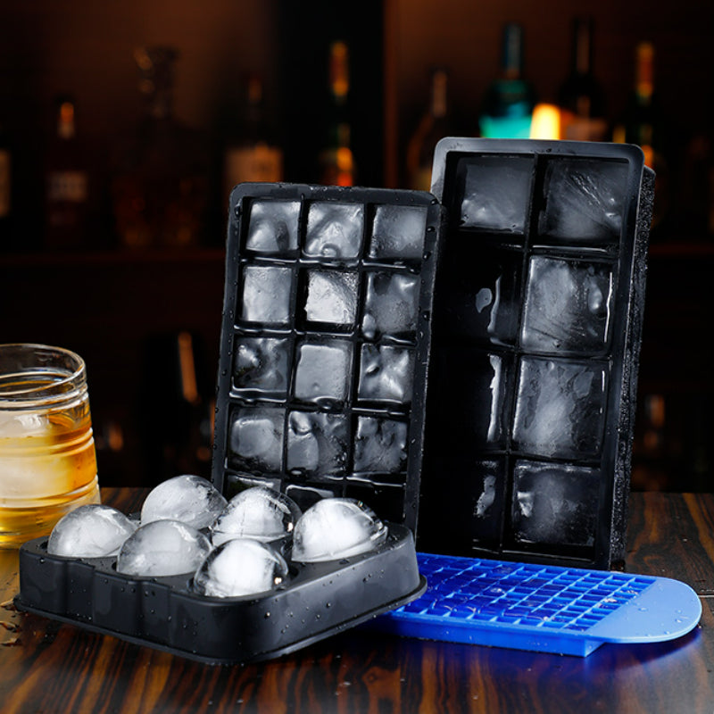6 Grids Ice Mold with Lid,Bar Silicone Ice Cube Tray Square Ice Box