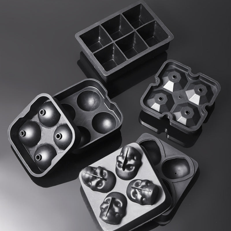 6 Grids Ice Mold with Lid,Bar Silicone Ice Cube Tray Square Ice Box