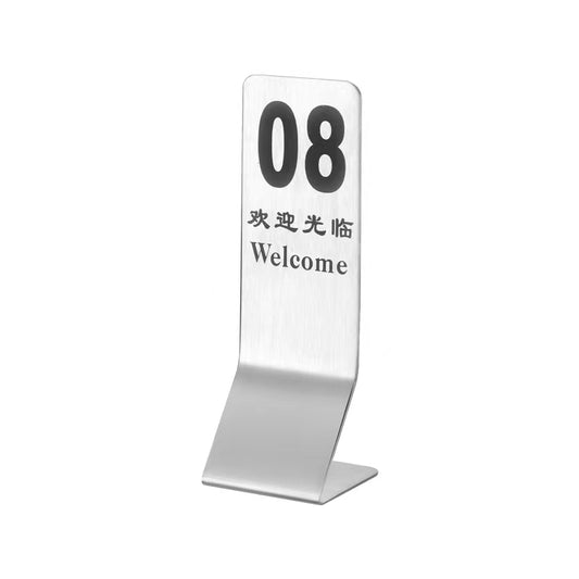 Stainless Steel Vertical Seat Card Table Number Plate Double-Sided Table Card