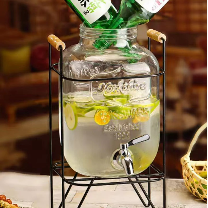 Ultra-Large Capacity Cold Water Drinks Dispensers Glass Cans Self-service Beverage Cans with Faucet Home Container