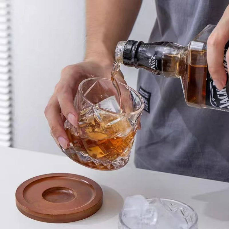 250ML-Creative Crystal Thickened Personality Classical Revolving Glass Nordic Whisky Glass Foreign Wine Glass