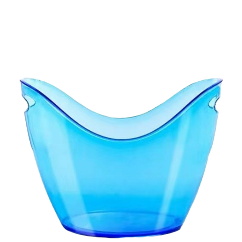 6 Color Optional Bucket Customizable Logo White Acrylic Ice Bucket with Handles Beer Plastic Ice Buckets for Party