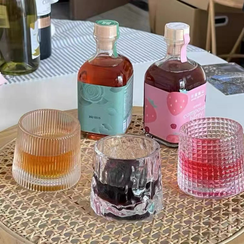 265ML-Creative Crystal Thickened Personality Classical Revolving Glass Nordic Whisky Glass Foreign Wine Glass