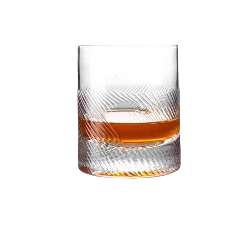 Engraved Crystal Stemless Unbreakable Old-fashioned Whisky Glass