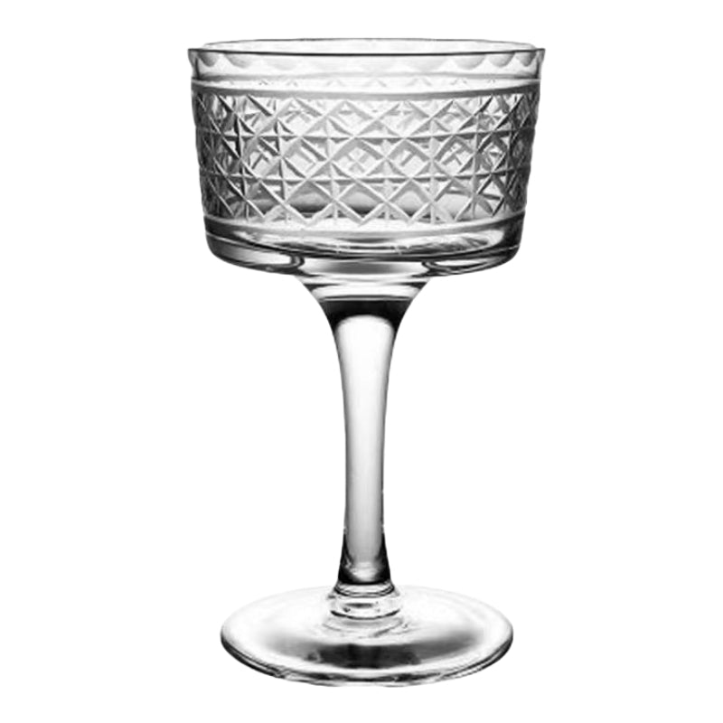 Maori Longxiong Martini Glass Bohemian Handmade Crystal Engraved Cocktail Glass Wide Mouth Margarita Glass