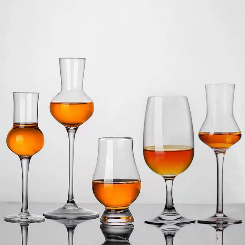 Lead-Free Clear Crystal Tasting Glass Whiskey Glass Tulip Wine Tasting Cup with Long Stem