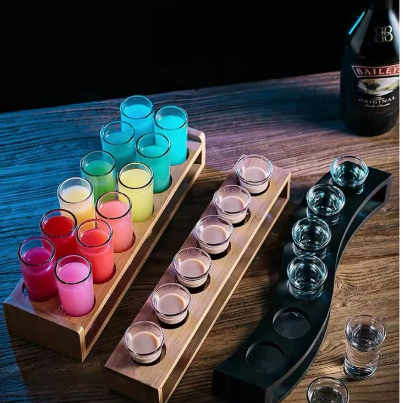 12 Hole Wine Holder-Handmade 12" Natural Shot Glasses Holder