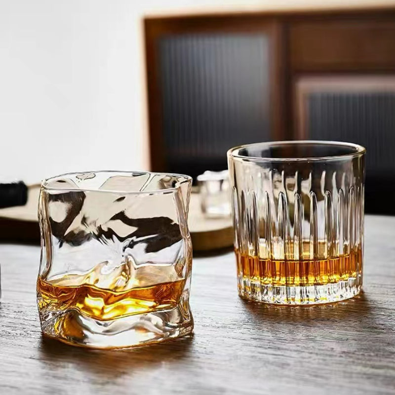 Popular Style Creative Beer Whiskey Glass Crystal Glass Cup Special-Shaped Cup Twisted Glasses Cup for Men Gift
