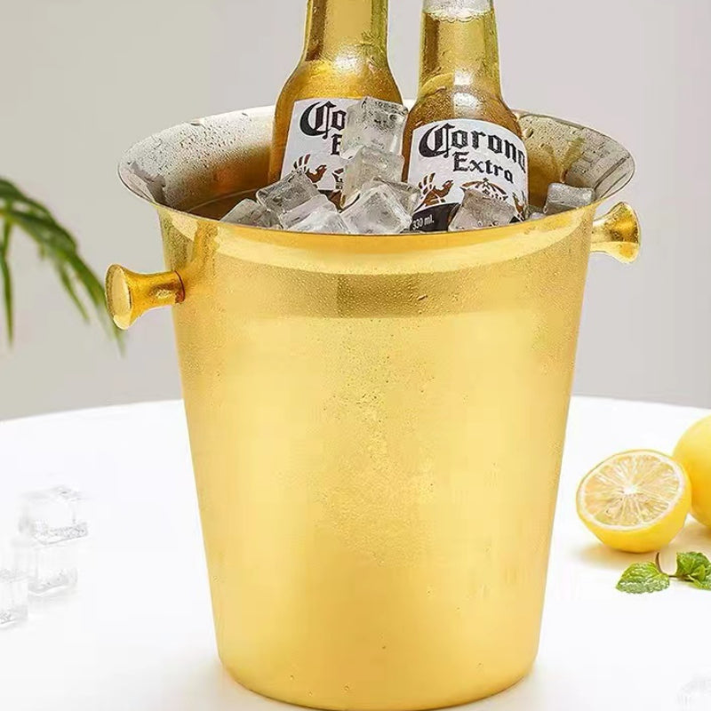 Hotel Supplies Bucket Wholesale 5L Stainless Steel Ice Bucket Luxury Gold Stainless Steel Ice Bucket