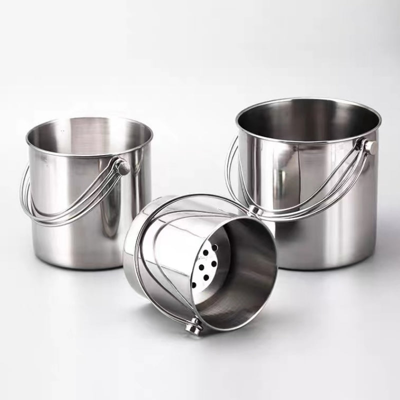 Bar and Wine Ice Bucket Portable Stainless Steel Ice Bucket Container Champagne Bucket with Handle for Home Bar