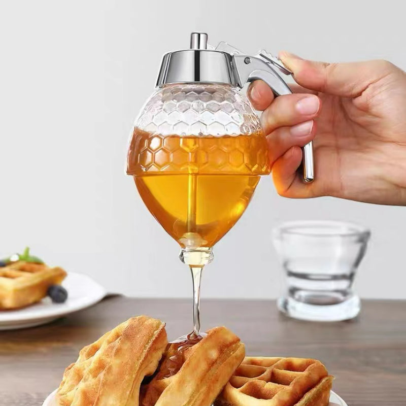 Squeeze Bottle Honey Jar Container Bee Drip Dispenser for Home Kitchen