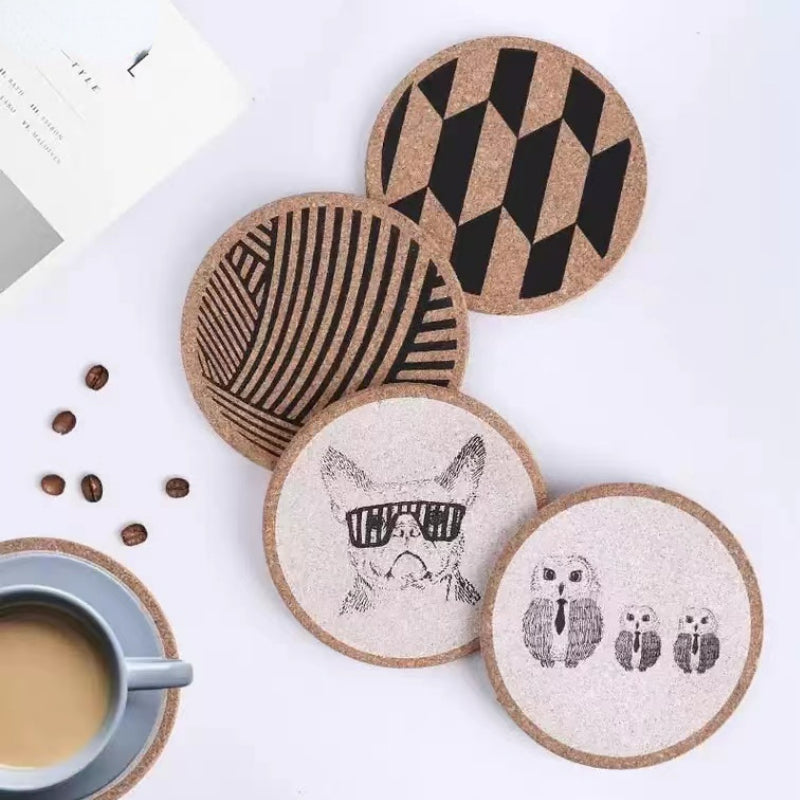 Retro Style Cork Coaster Coffee Cup Mat Tea Coaster