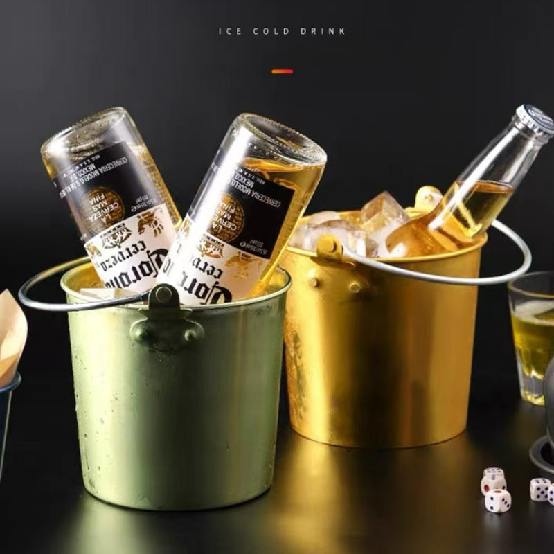 Small Metal Ice Buckets with Handle for Bar