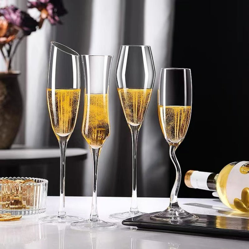 European style Lead-free Crystal Glass Grace Tulip Glass Goblets Red Wine Glass Creative Champagne Glasses