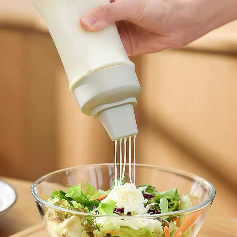 Five-hole Sauce Bottle-Professional Lemon Juice Chocolate Sauce Juice Squeeze Bottle Food-grade Squeeze Bottle