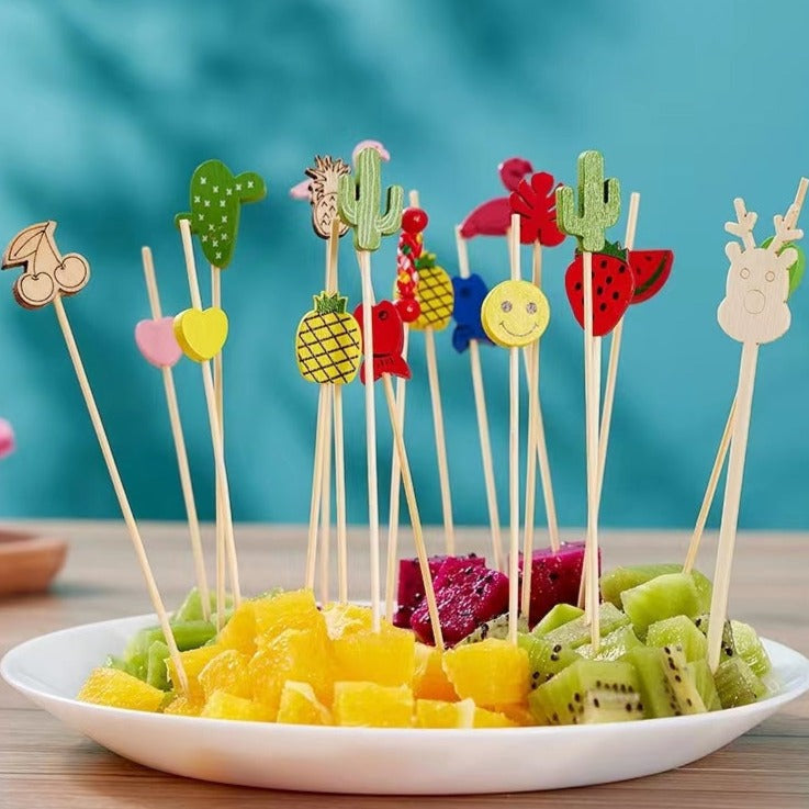 Disposable Fruit Stick Bamboo Stick Flower Stick Creative Art Toothpick Cocktail