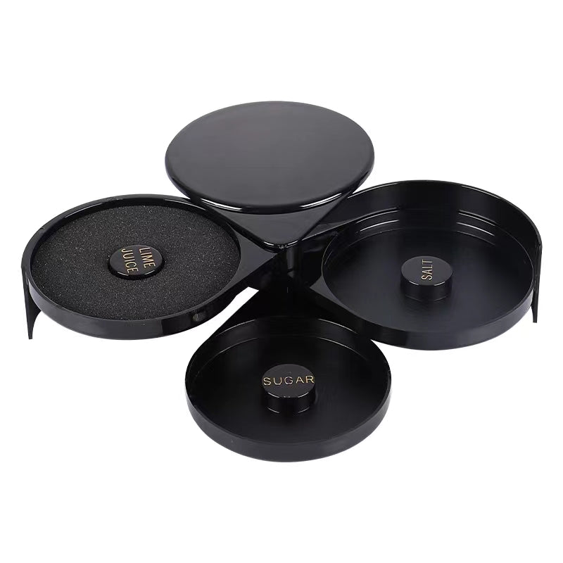 Sticky Salt Device Cocktail Salt Side Box Three-Layer Seasoning Box Wine Glass Dipping Box Wine Supplies