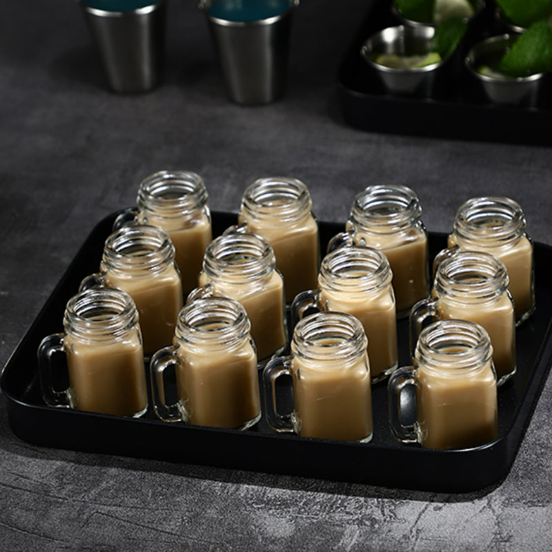 Creative Mason Cup Portable Handle Cocktail Cup Mini Cock Cup Bar Glass Bullet Cup Tray Set