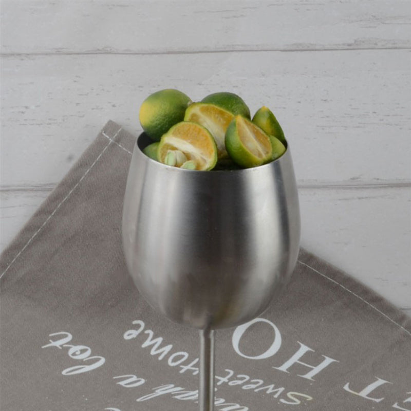 High Quality 250ML Silver Stainless Steel Wine Glass for Cocktail Martini Margarita