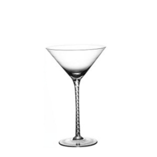 250ML Elegant Crystal Clear Spiral Goblet Glass Martini Wine Glass Cup for Margarita,Martini,Whiskey