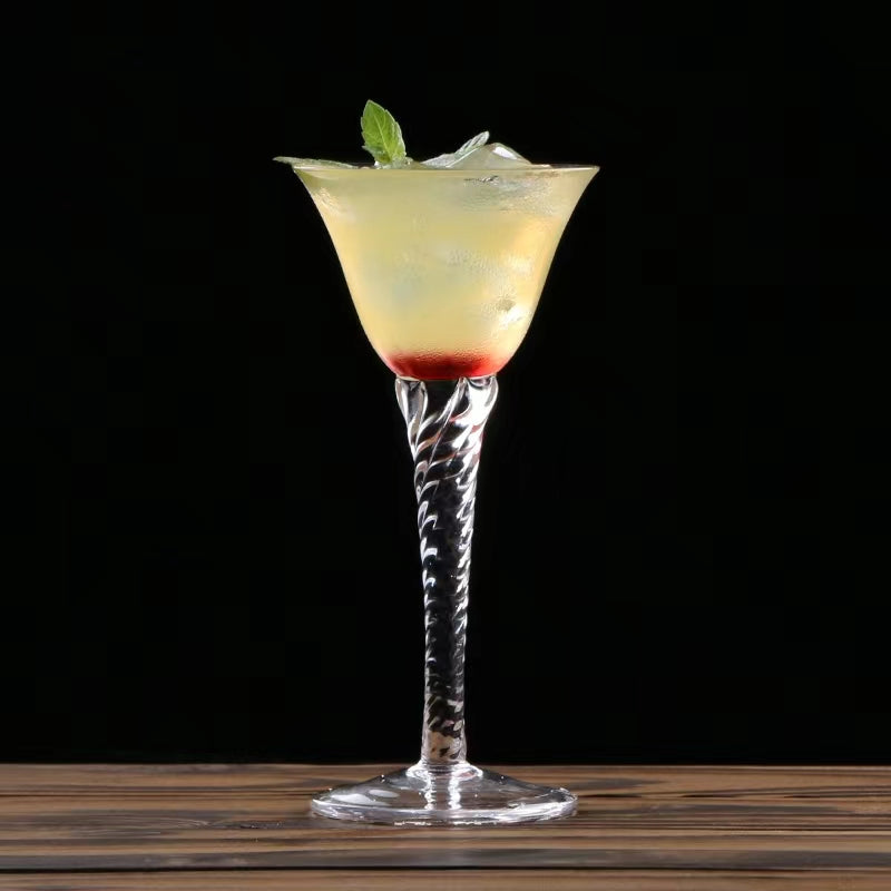 Long Handle Spiral Martini Cocktail Glass,Creative Cocktail Glass for Bar, Restaurant, Home
