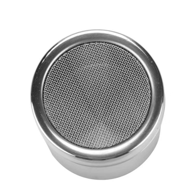 Stainless Steel Sieve Reticulation with Cover Logo Custom Coffee Hot Cold Beverage Powder Shaker for Home Cafe Bar
