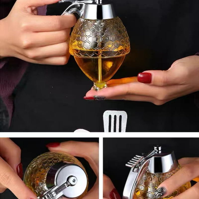 Squeeze Bottle Honey Jar Container Bee Drip Dispenser for Home Kitchen