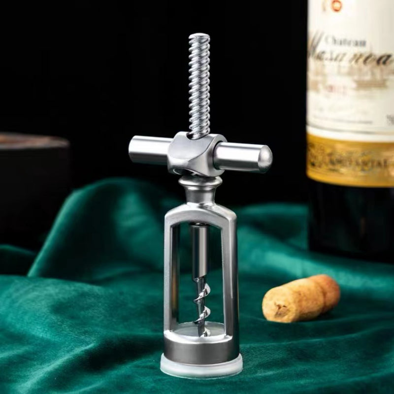 Wholesale Classic Style Opener Manual Spiral Metal Opener Red Wine Bottle Opener