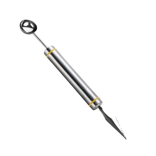 Double Head Stainless Steel Fruit Divider Watermelon Scoop Ice Cream Scoop Stick Carving Tool