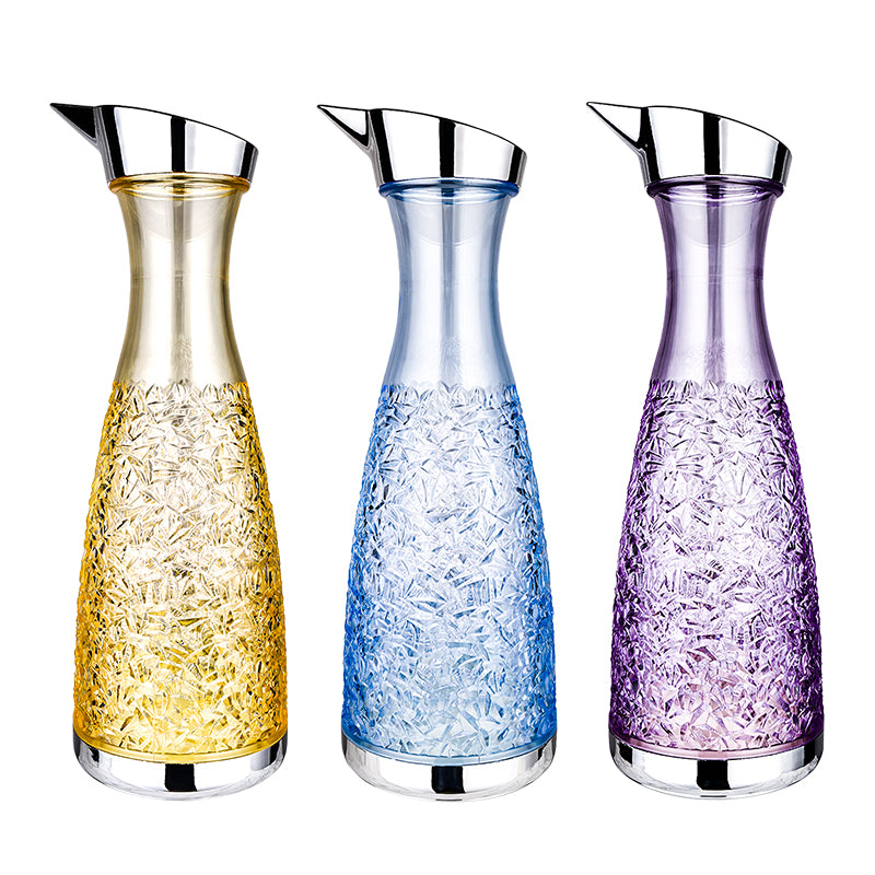 Elegant Diamond Design Water Pitcher with Handle,Acrylic Plastic Cold Water Jug