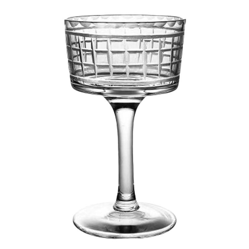 Maori Longxiong Martini Glass Bohemian Handmade Crystal Engraved Cocktail Glass Wide Mouth Margarita Glass