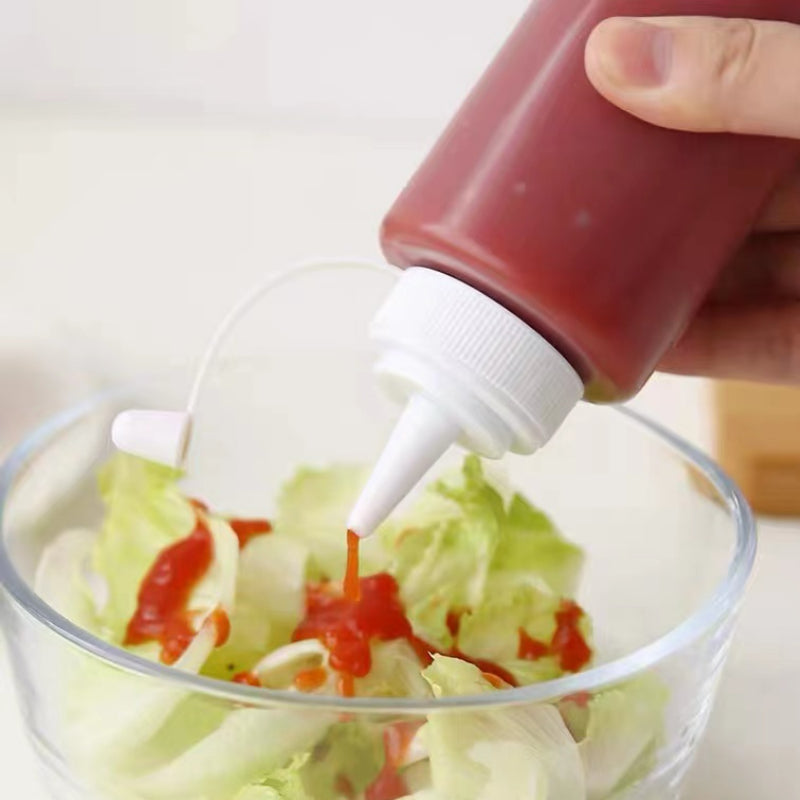 Food Grade Plastic Ketchup Honey Squeeze Packaging Bottles for Honey with Silicone Valve Cap