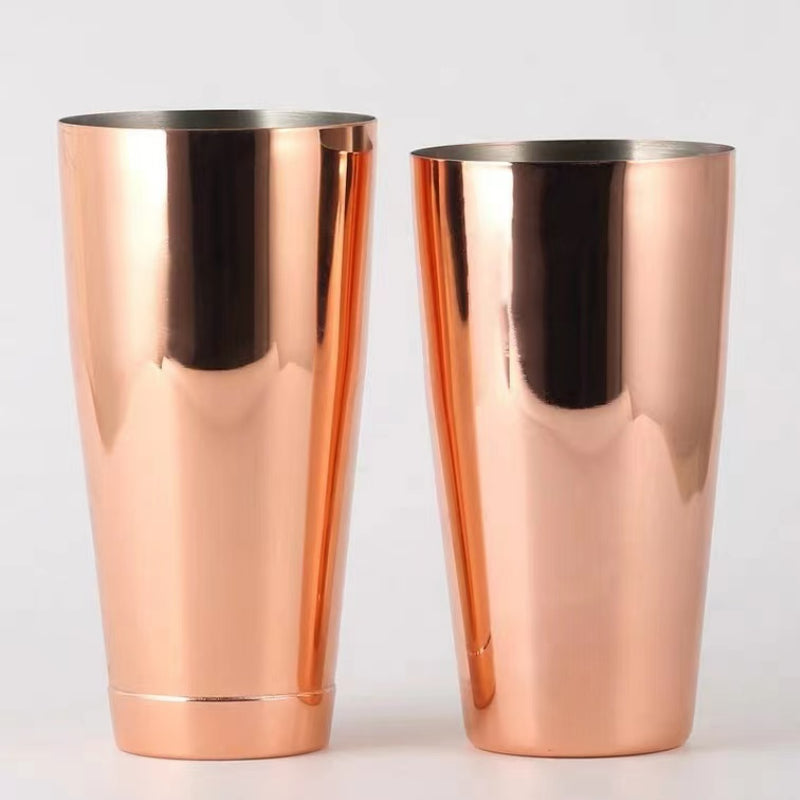 Professional Manufacture Custom Logo Copper Drink Mixer Boston Shaker with Glass
