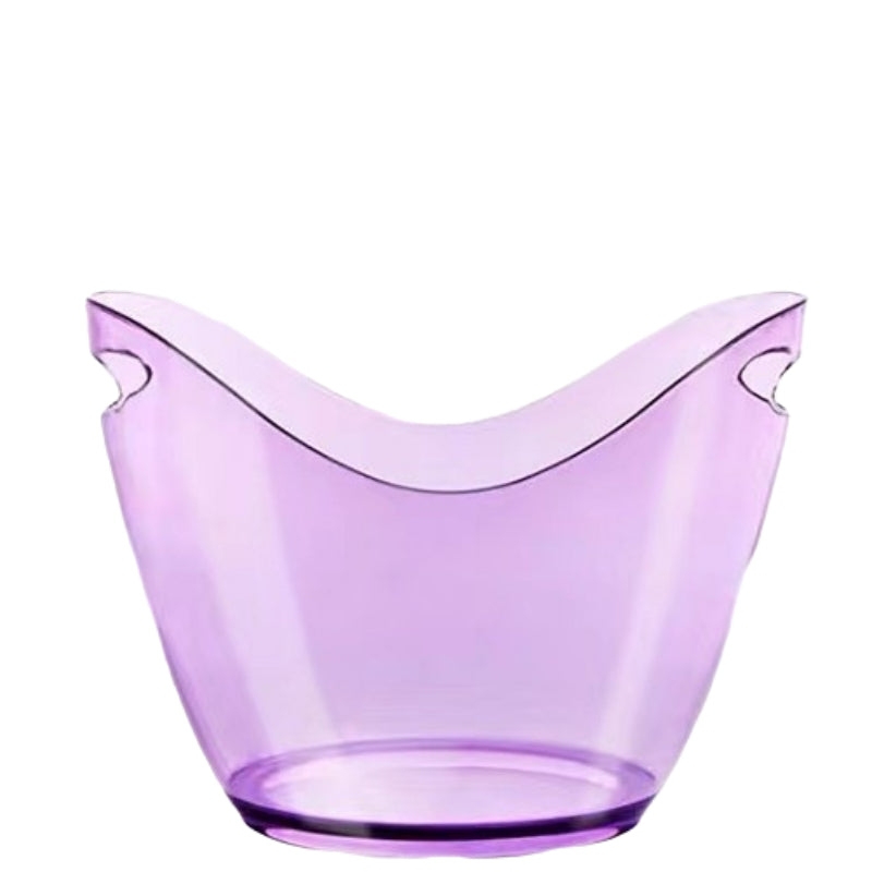 6 Color Optional Bucket Customizable Logo White Acrylic Ice Bucket with Handles Beer Plastic Ice Buckets for Party