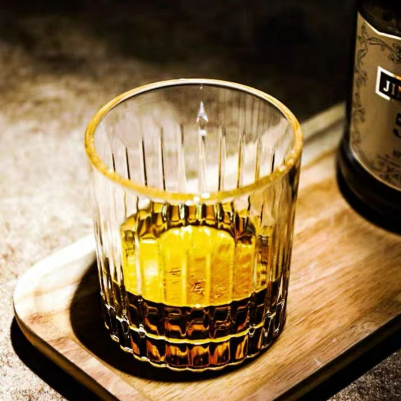 Crystal Striped Whisky Glass Tumbler Cup Personalized Bar Vodka Shot Glasses