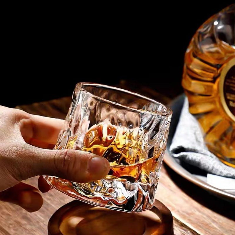 265ML-Creative Crystal Thickened Personality Classical Revolving Glass Nordic Whisky Glass Foreign Wine Glass